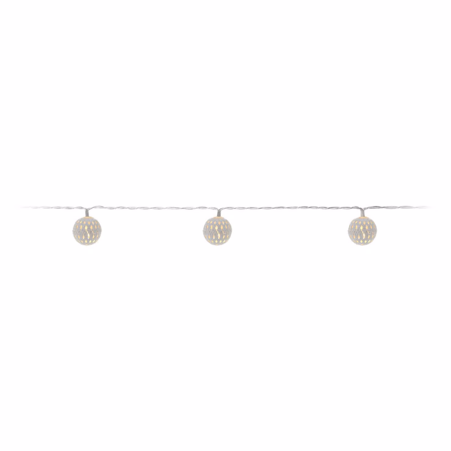 Ghirlanda a batteria 10 led con sfere colorate luce bianca calda 1,3 m