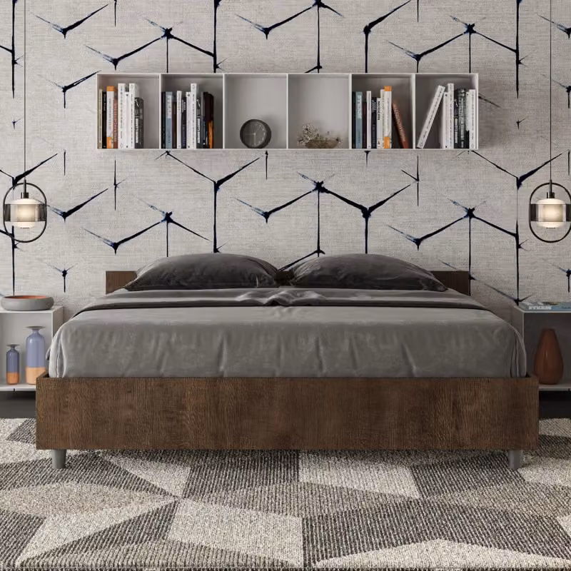 Letto Matrimoniale Ityhome in Legno Marrone L/P: 160 x 200 cm – 2