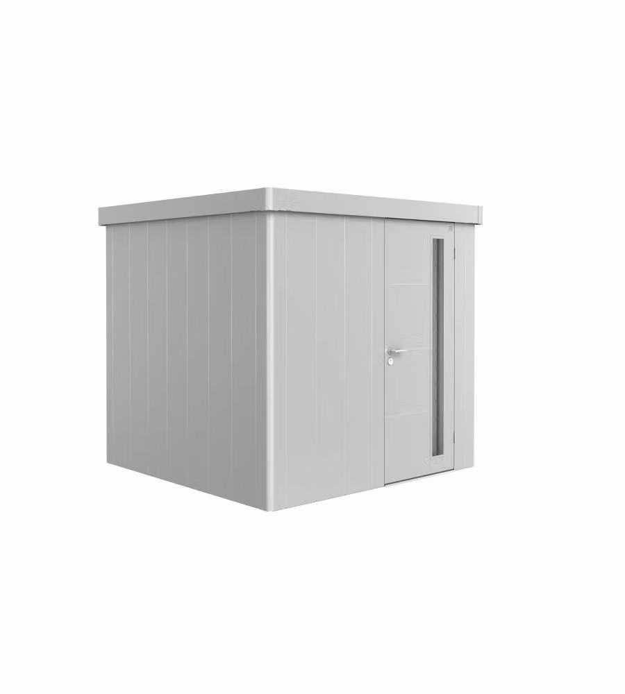 Casetta per attrezzi Neo 2B porta standard, argento metallizzato
