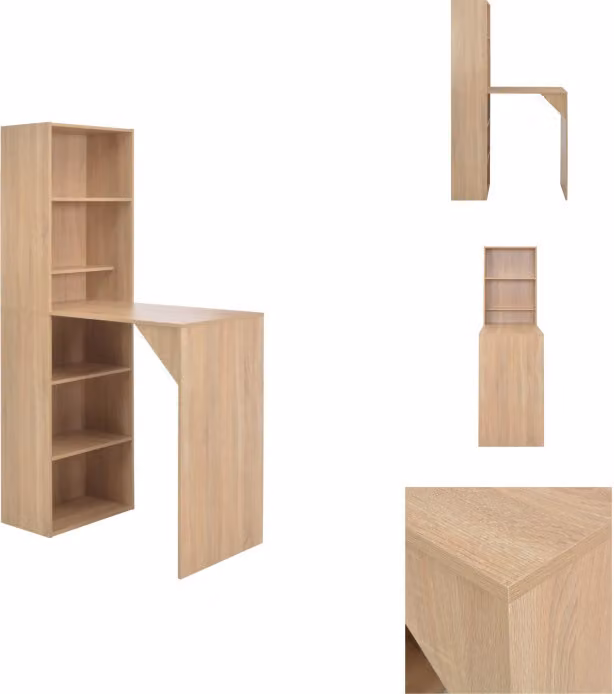 vidaXL Tavolo da bar con credenza effetto rovere 115x59x200 cm - Tavoli da pranzo