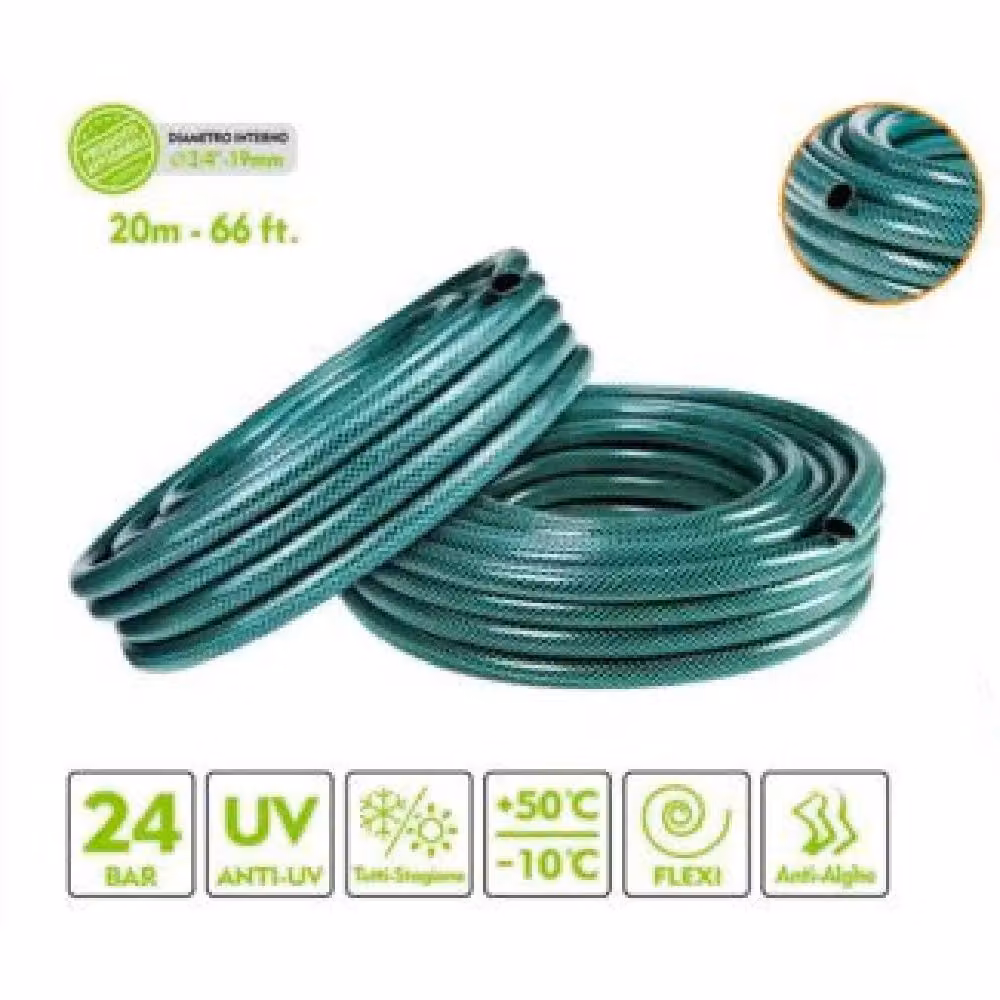 Tubo per irrigazione da giardino KAELA in PVC verde, lunghezza 20 m, diametro 3/4 pollici (19 mm) – 2