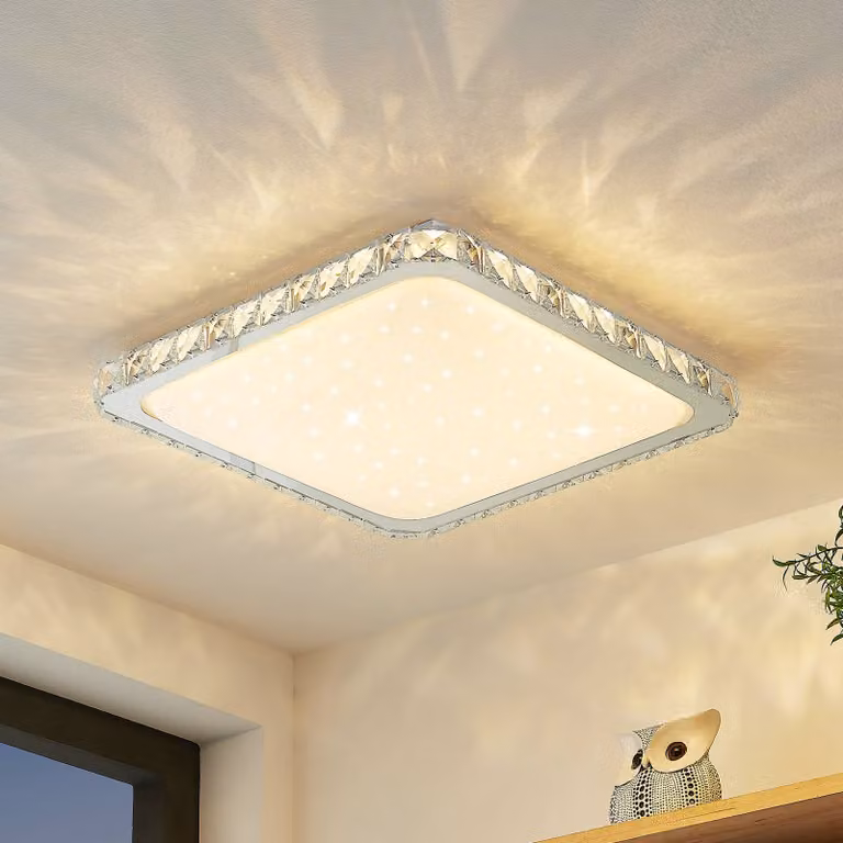 Plafoniera a LED Lorand Lindby, dimmerabile, Bianco / Opale, Soggiorno / Sala da pranzo, Plastica, Moderno, Plafoniera LED