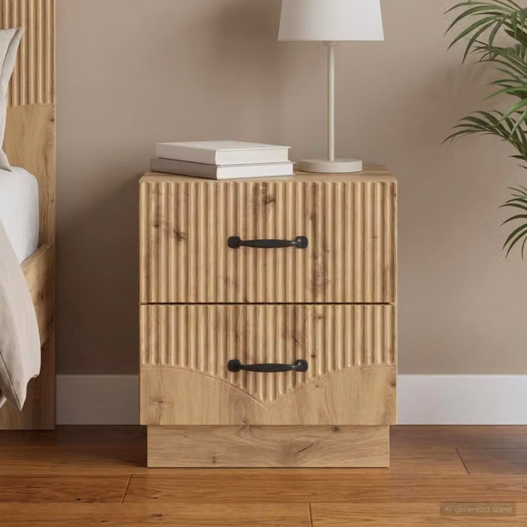 Armadio da Notte vidaXL in Legno Rovere Marrone L: 43 cm, P: 34,5 cm, H: 44,5 cm