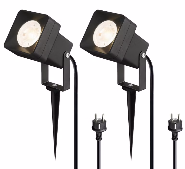 Fareto da giardino a LED per esterni, grado di protezione IP65 (resistente all'acqua), 5W, attacco GU10, luce bianco caldo