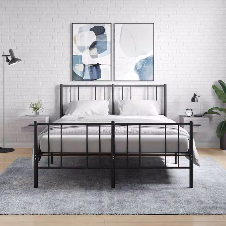 Set di 2 comodini da muro vidaXL in legno color Grigio Sonoma, L 35 cm x P 35 cm x H 20 cm