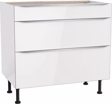 Cassettiera Optifit Arvid986 LxPxH 90 x 58,4 x 87 cm bianco lucido smontata KFAV U936-8E+