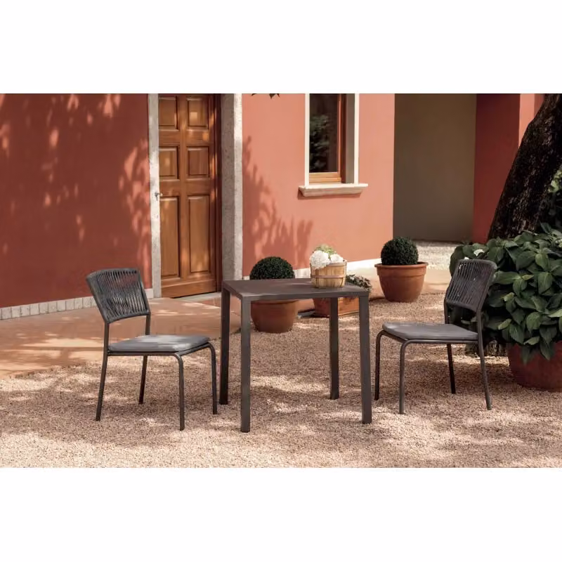 Tavolo da esterno Garda Moia in acciaio antracite L/P: 70 x 70 cm – 2