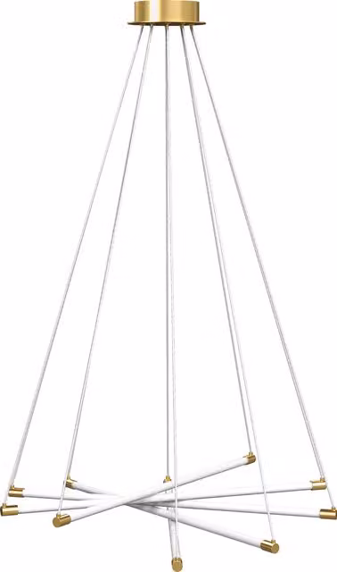 Lampada da soffitto sospesa HOMCOM con 5 tubi luminosi regolabili per soggiorno, sala da pranzo e cucina, oro e bianco, L 82 cm x P 82 cm x H 124 cm