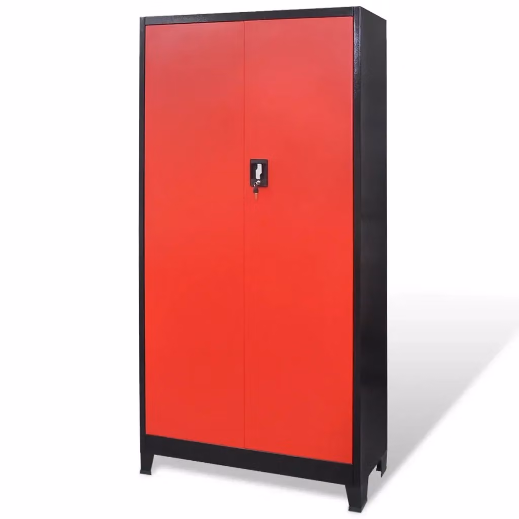 Armadio portautensili con cassetti chiudibili vidaXL in acciaio rosso e nero L: 90 cm, P: 40 cm, H: 180 cm – 2