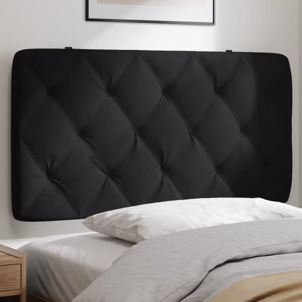 Cuscino Testiera vidaXL in Velluto Nero, Larghezza: 100 cm