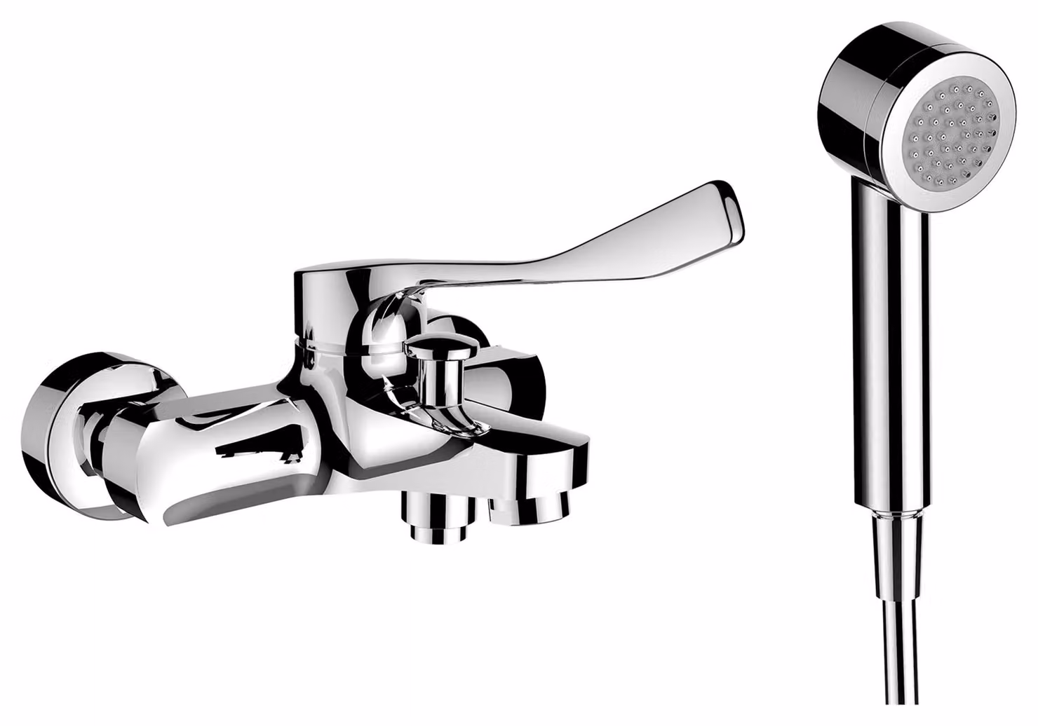 LAUFEN CityPro Liberty Mitigeur de baignoire, apparent, 2 consommateurs, y compris douchette et flexible de douche, HF500962100694, HF500962100694