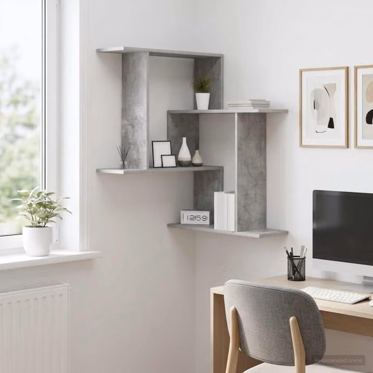 Scaffale da parete moderno vidaXL Grigio, L 67 cm x P 67 cm x H 87 cm