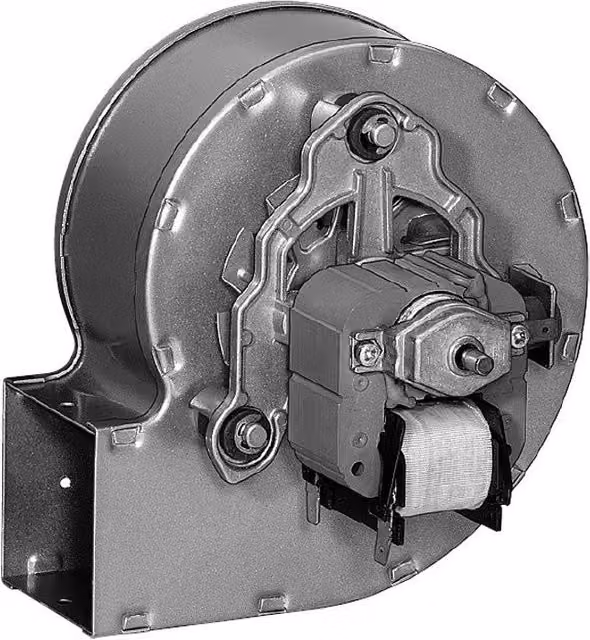 Ventilatore centrifugo EBM RLA108/4200A82-3030LH grigio per stufa a pellet con motore destro, Lunghezza: 16,25 cm, Bocchetta: 6,2 x 6,3 cm – 1
