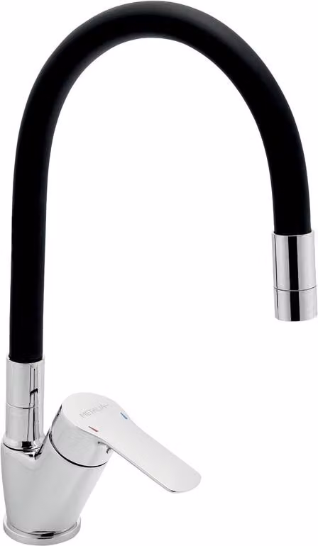 Miscelatore per lavello con braccio flessibile Metalia 54 cromo nero 54014F,0C
