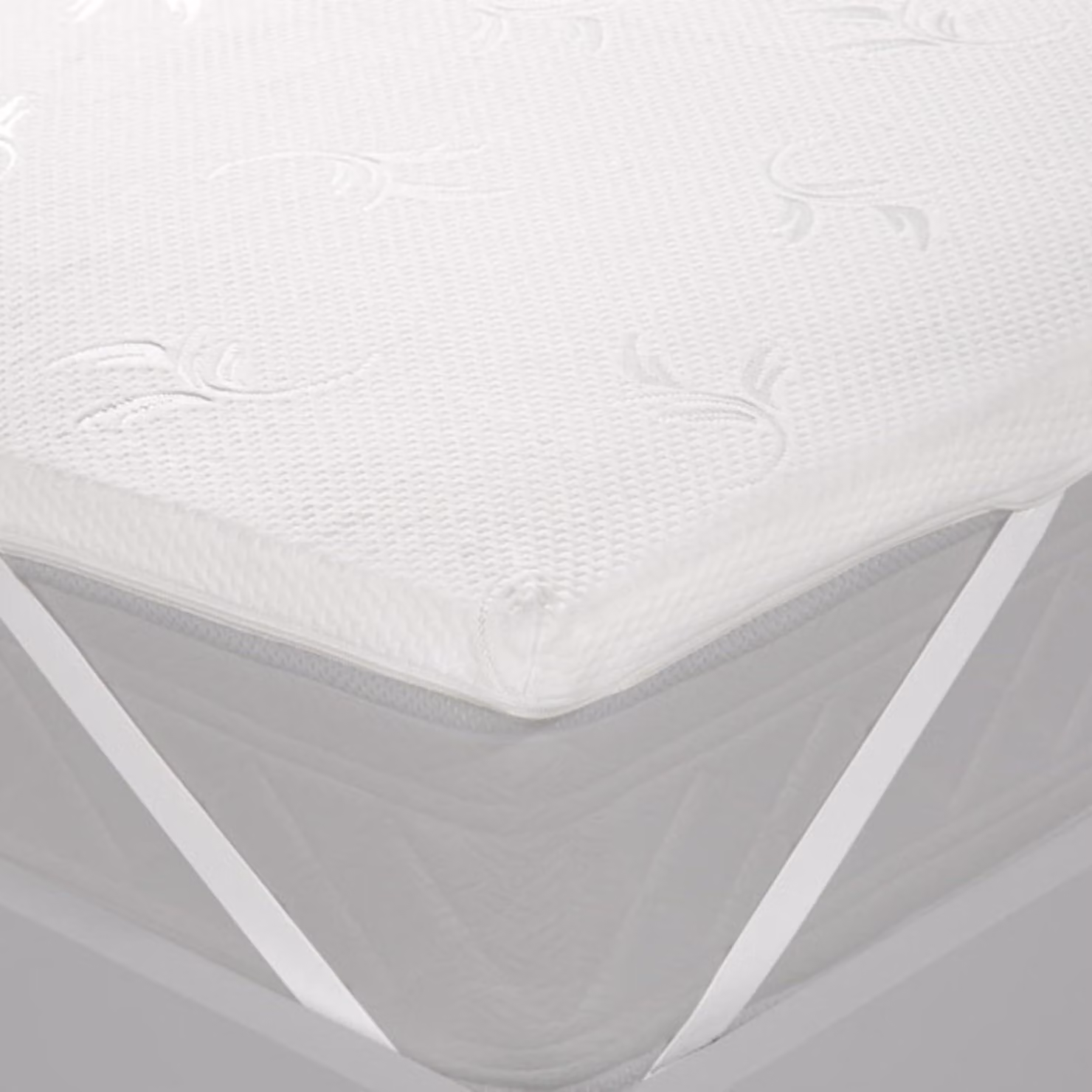 Materassino imbottito, 80x190 cm, in memory foam, altezza 4 cm, con elastici