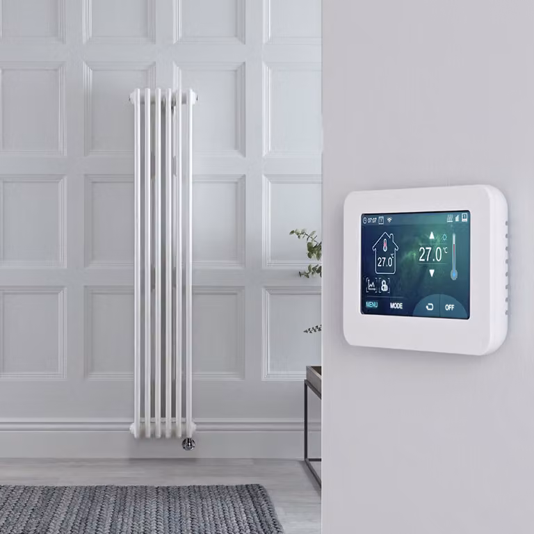 Radiatore di Design Elettrico - Verticale Doppio Tradizionale - Bianco - 1500mm x 290mm - Elemento Elettrico 600W