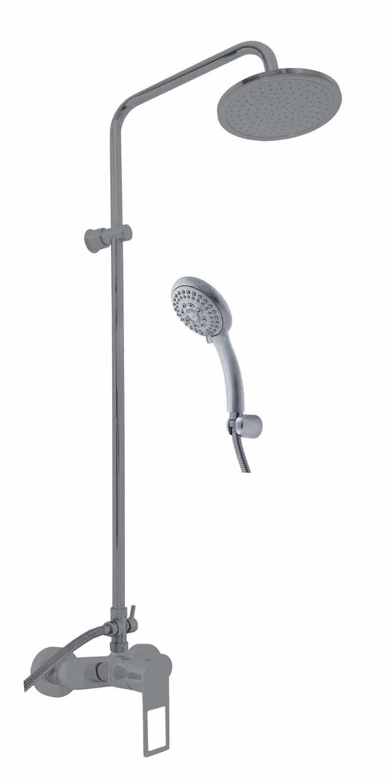 Slezák-RAV Rubinetto con soffione e doccetta NIL - grigio metallo lucido, Colore: GRIGIO METALLO - lucido, Finitura superficiale: PVD, Dimensioni: 150 mm
