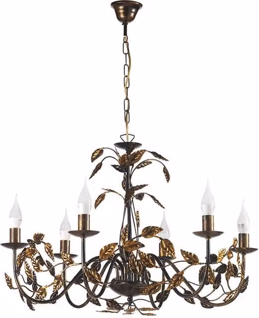Lampadario 6 luci Collana bronzo
