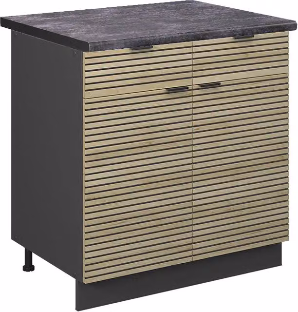 Mobiletto base per cucina Fame-Line Pannello in quercia/Antracite 80 cm, PL Antracite Vicco