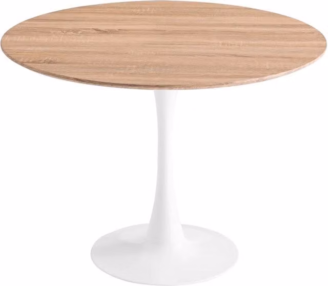 LÚZETE - TAVOLO SAN ANTONI Ø120 CM PIEDINO BIANCO PIANO NATURALE