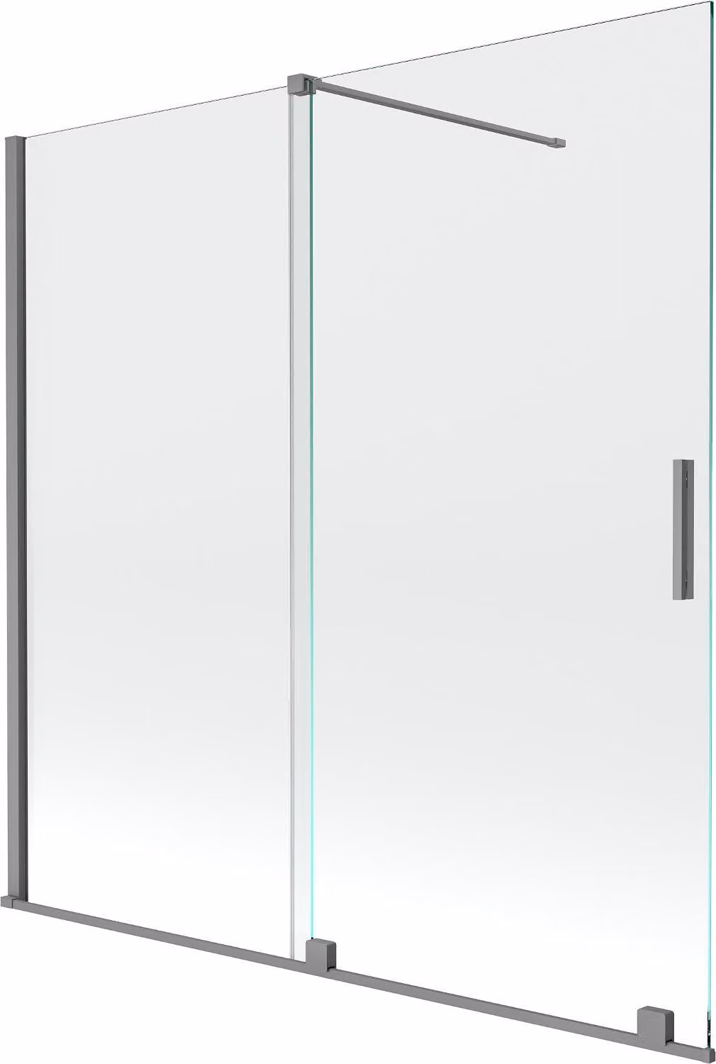 Mexen Velar paravento per doccia a 2 ante scorrevole 160 x 150 cm, trasparente, gun metal - 896-160-000-01-95
