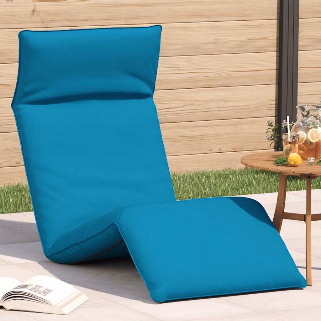 vidaXL Lettino Pieghevole Blu in Tessuto Oxford con Struttura in Acciaio L: 175 cm, P: 54 cm, H: 8,5 cm