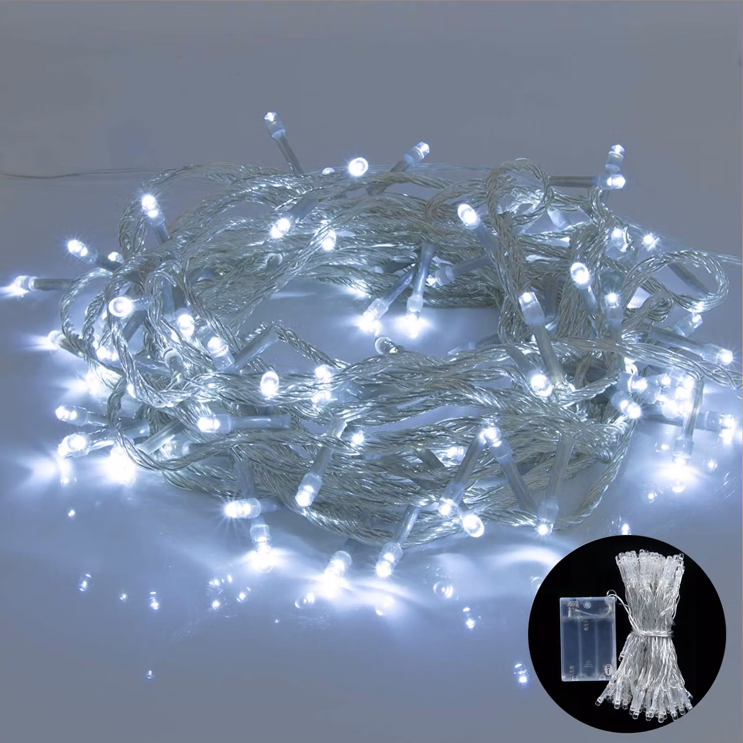 Luci fiabesche 3m 30 LED a batteria per decorazione interna di Natale, festa di matrimonio, giardino, bianco