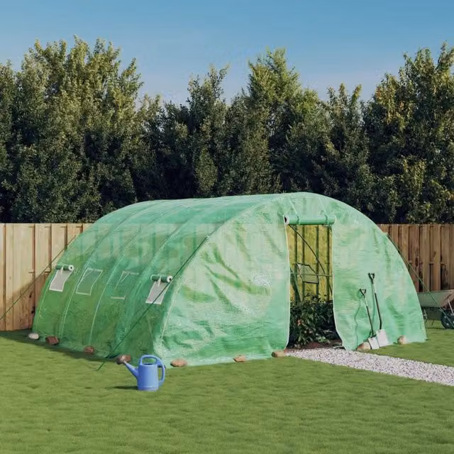 Serra con Telaio in Acciaio Verde 20 m² 5x4x2,3 m 3188083