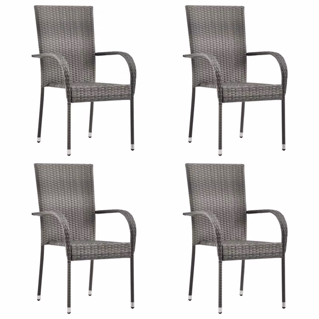 vidaXL set da pranzo da giardino 5 pezzi grigio