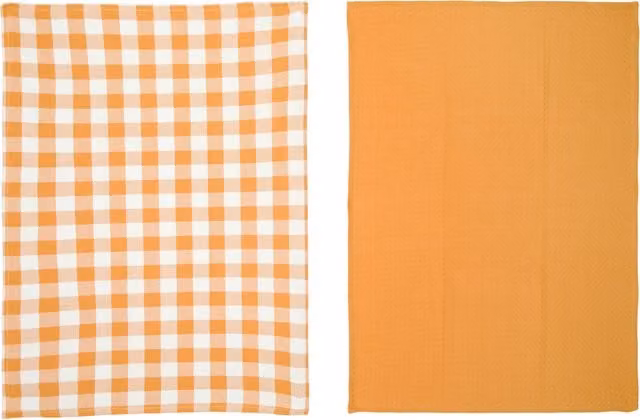Set 2 strofinacci cucina 50x70 cm cotone ocra
