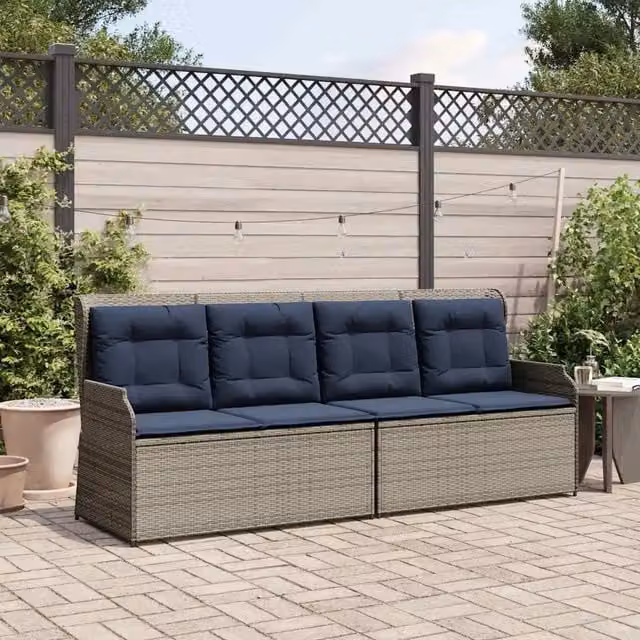 Panchina da giardino Grigio polyrattan 3394456
