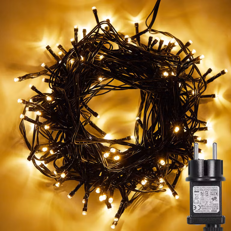 20M 200 LED luci fiabesche indoor bianco caldo, illuminazione decorativa albero finestra 31V 8 modalità timer, illuminazione natalizia festa balcone giardino