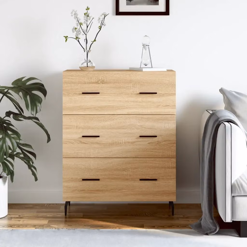 Credenza Buffet in Legno Multistrato Rovere Sonoma, L: 69,5 cm, P: 34 cm, H: 90 cm – 2