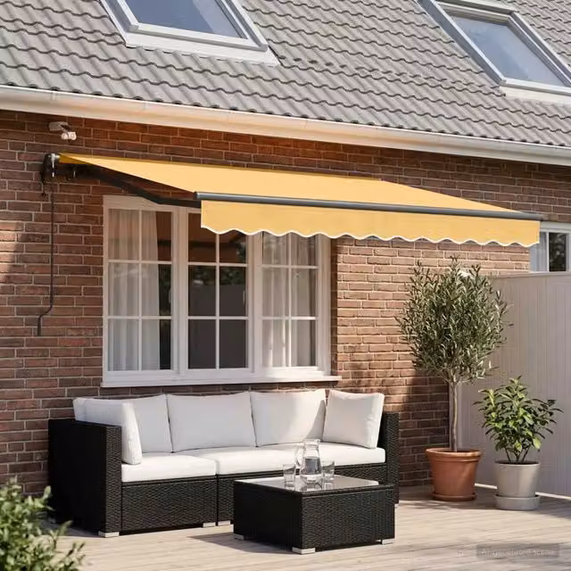 Tenda retrattile Sabbia 500 × 350 cm Poliestere 3426439