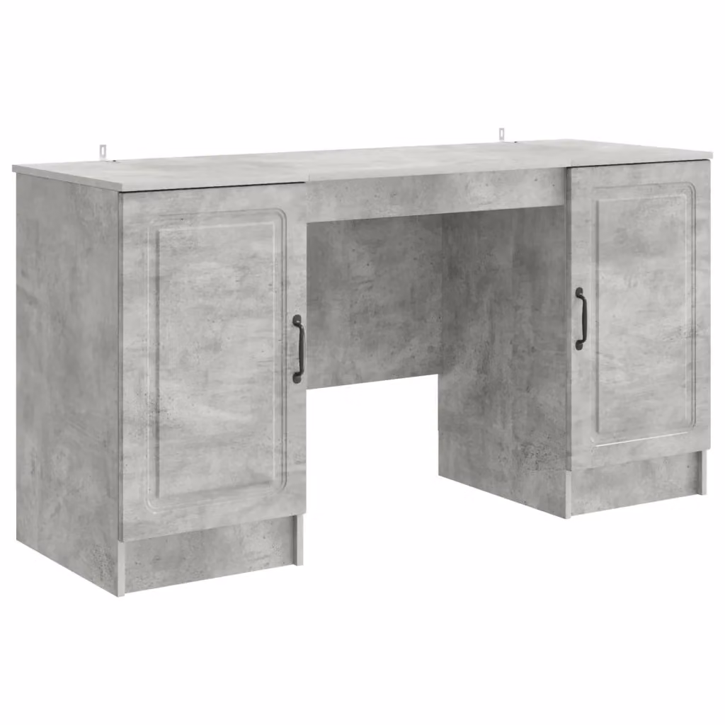 Scrivania moderna vidaXL in MDF laminato grigio L: 142,5 cm, P: 50 cm, H: 75 cm – 2