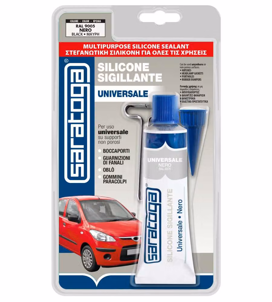 Silicone Acetico Nero universale 60 ml