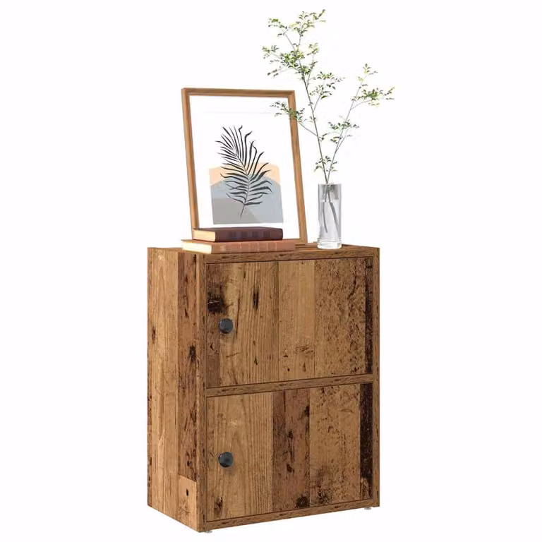 Libreria vidaXL in legno multistrato color marrone effetto legno vecchio L: 40 cm, P: 24 cm, H: 52 cm