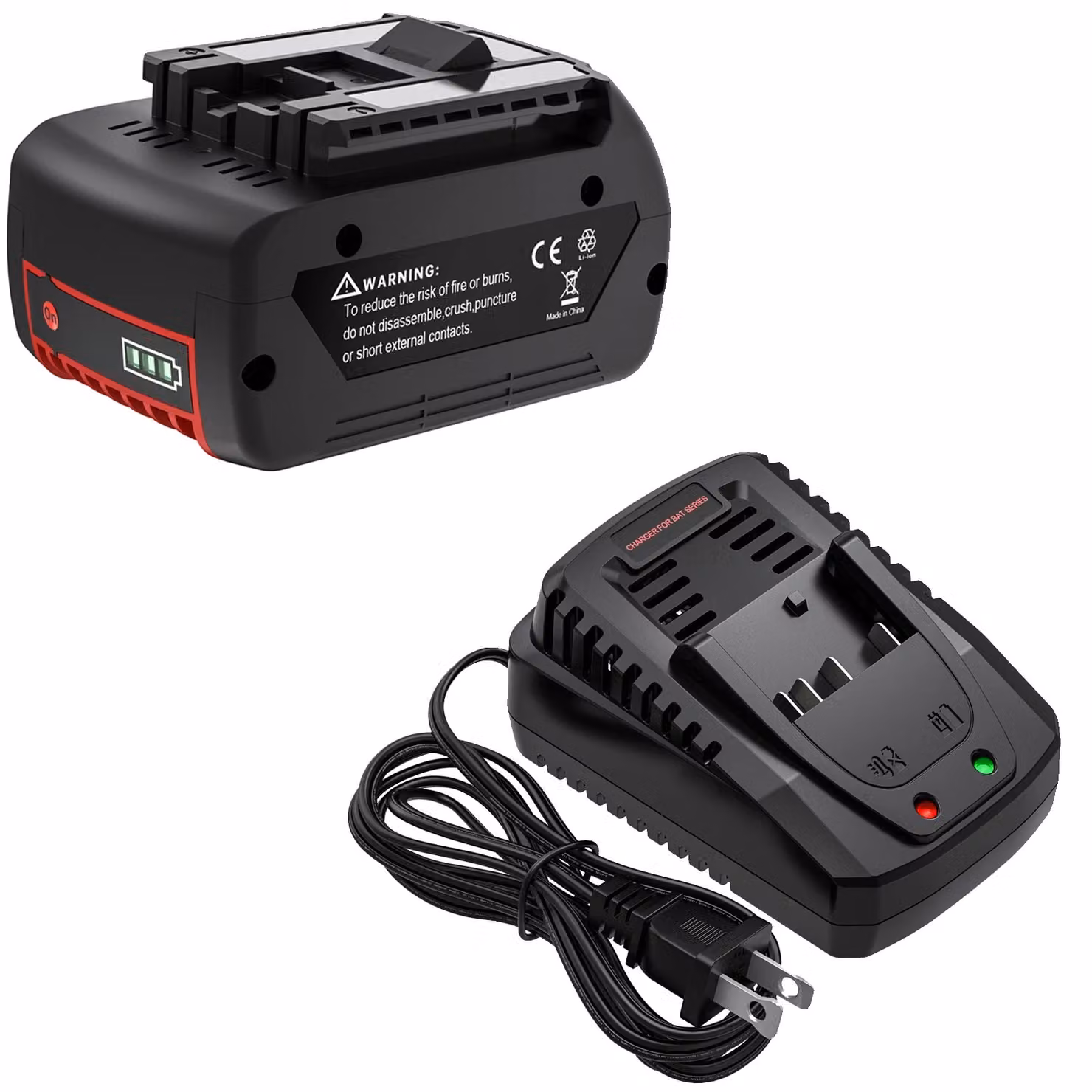 Batteria per Bosch 18V, capacità 6,0Ah, composizione agli ioni di litio, 1 B 1C