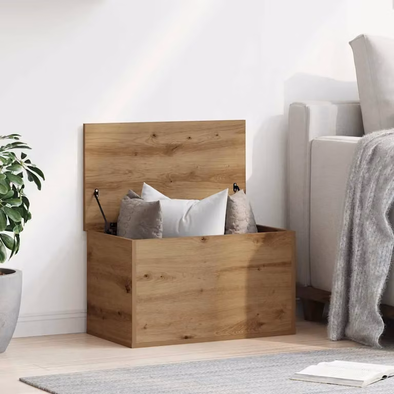 Scatola di stoccaggio artigianale in legno vidaXL colore marrone L 60 cm x P 35 cm x H 35 cm