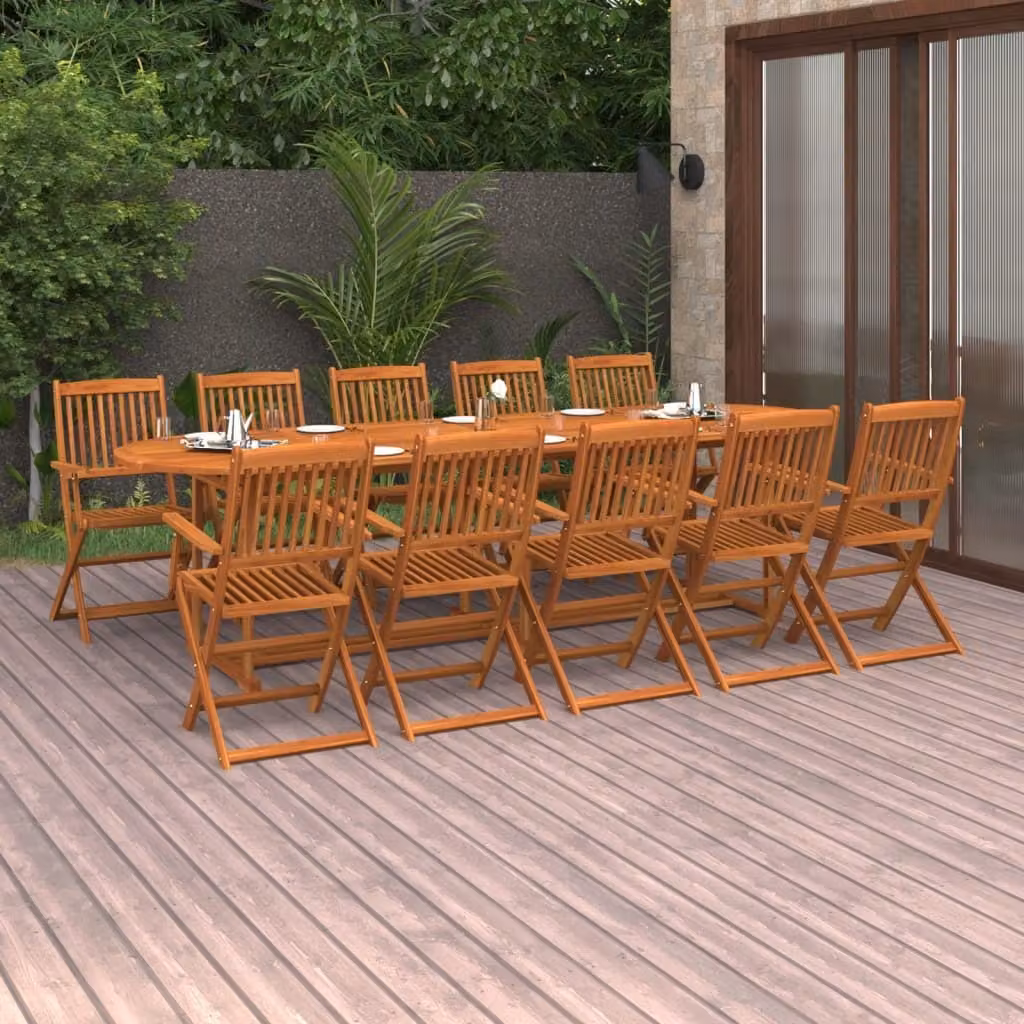 Maison Exclusive - Set da Pranzo da Giardino 11 pz 280x90x75 cm Massello di Acacia