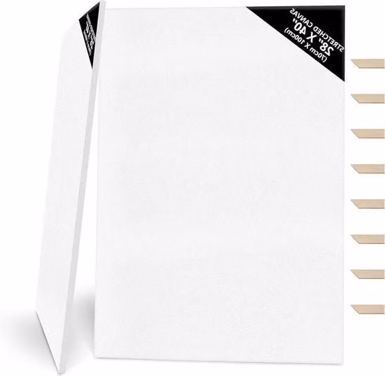 Pannelli di tela bianca in cotone per schizzi e disegno con supporto in legno, ideali per acrilico e olio, L 100 cm x H 70 cm