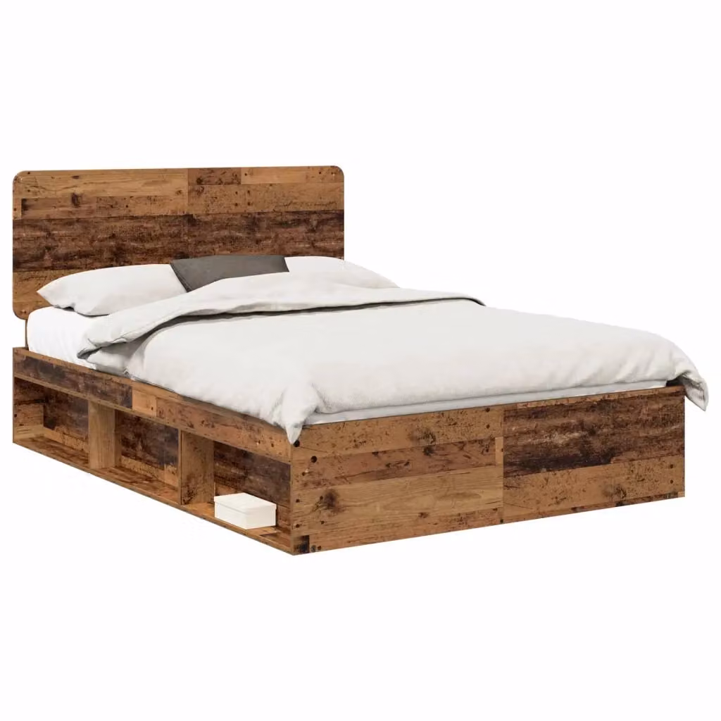 Struttura letto moderna vidaXL in pino massello color marrone L/P/H: 190 x 140 x 100 cm – 2