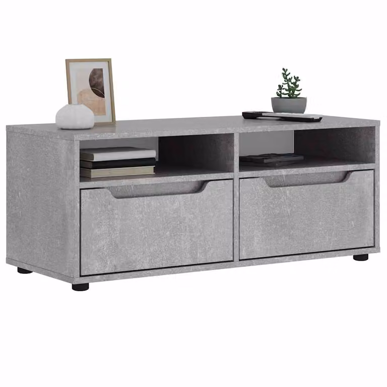 Mobile TV vidaXL VISNES Grigio, in legno e MDF, L 100 cm x P 40 cm x H 38 cm