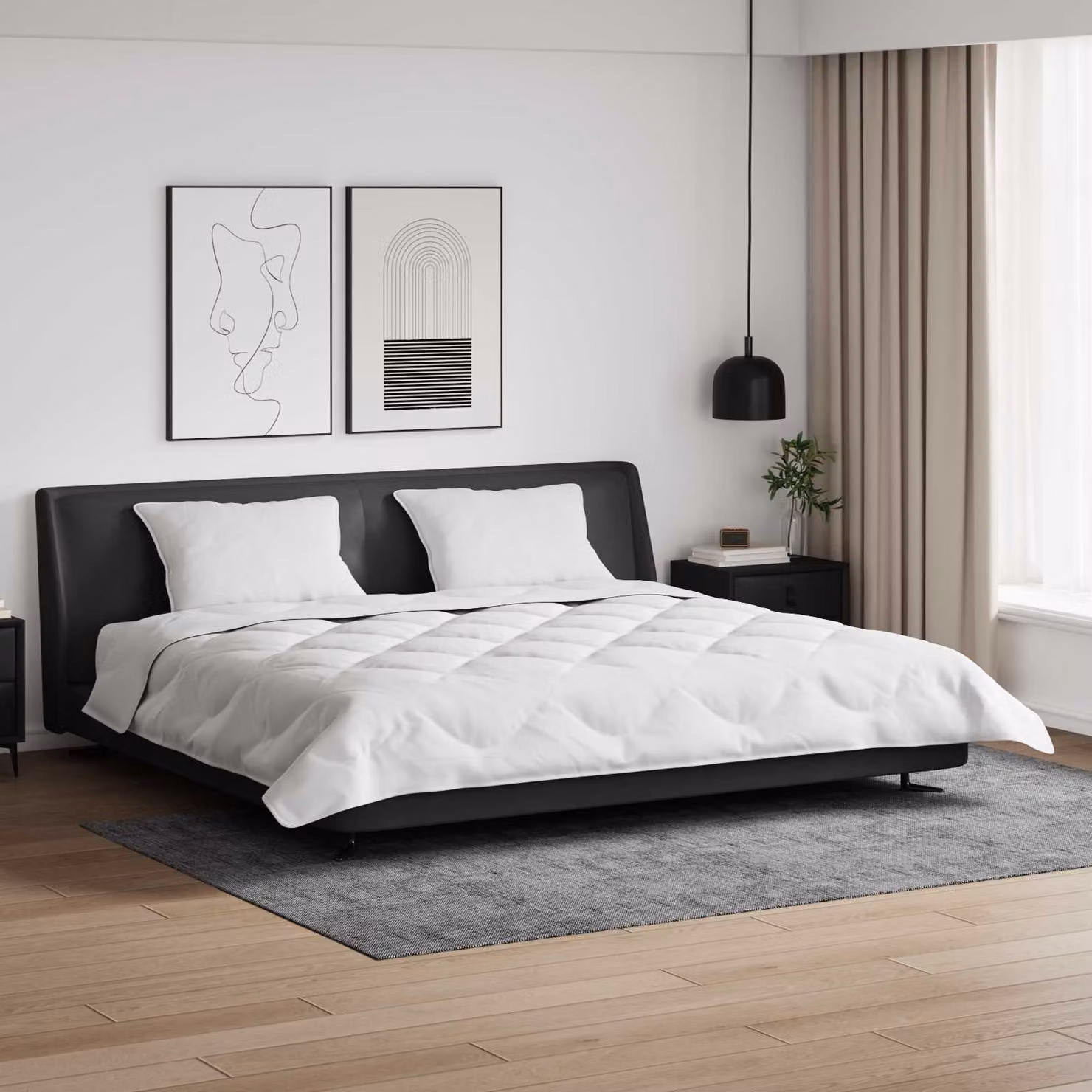Set di Piumone e 3 Cuscini vidaXL Bianco in Microfibra e Piuma d'Oca Extra Warm