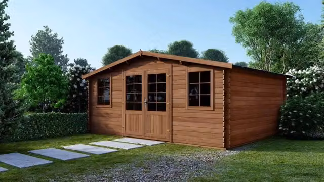 Casetta da giardino in legno ALTANKA DOM656 marrone, superficie 34.8m2, L/P: 5.9 x 5.9 m, spessore 45 mm