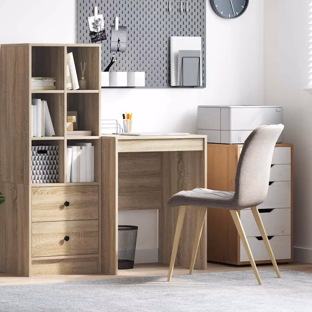 Scrivania minimalista vidaXL in legno rovere, L: 60 cm, P: 50 cm, H: 76 cm