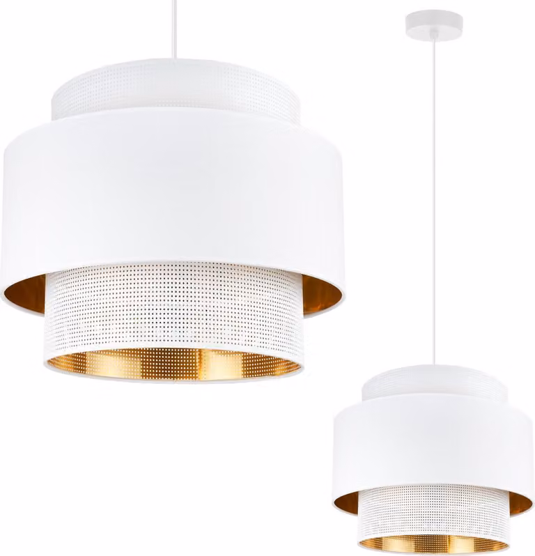 Asti Trio Lampada A Sospensione Oro Bianco 35Cm Maglia