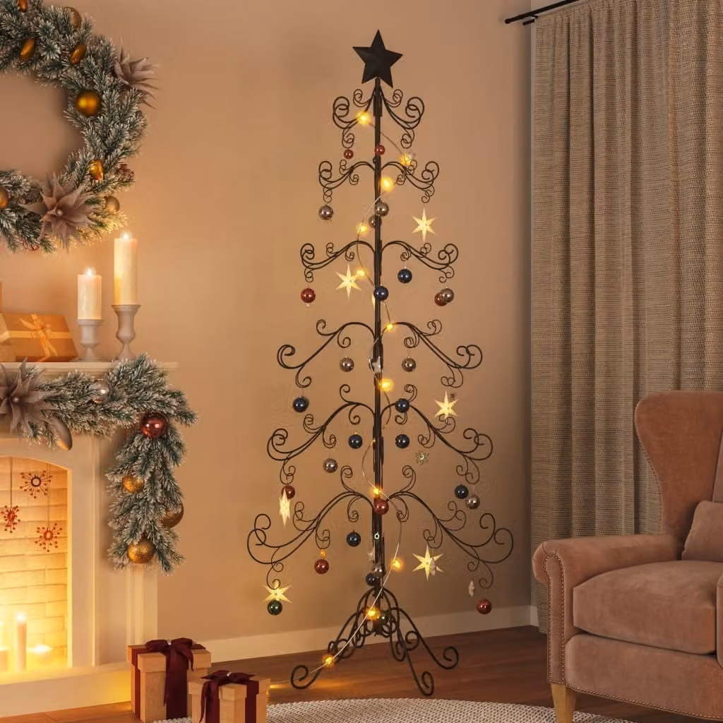 Maison Exclusive - Albero di Natale in metallo, nero, altezza 215 cm
