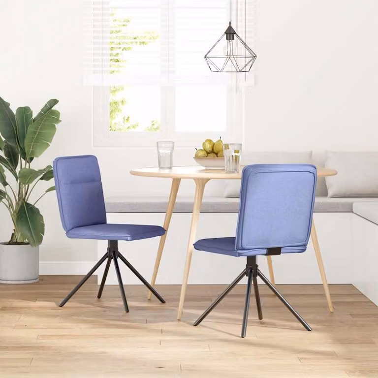vidaXL Sedie da Pranzo 2 pz Blu Jeans in Tessuto