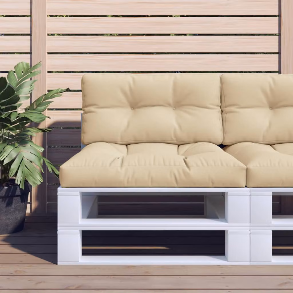 Cuscino per Pallet vidaXL Beige in Poliestere, L/P/H: 70 x 40 x 12 cm